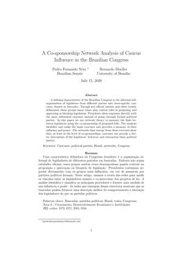 A Co-Sponsorship Network Analysis of Caucus Influence in the Brazilian