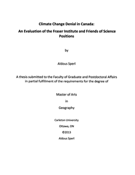Climate Change Denial in Canada