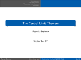 The Central Limit Theorem Summary