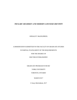Tsugaru Shamisen and Modern Japanese Identity
