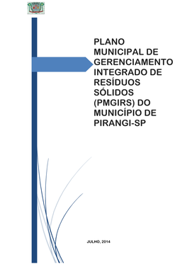 Plano Diretor De Saneamento Básico Do Município De