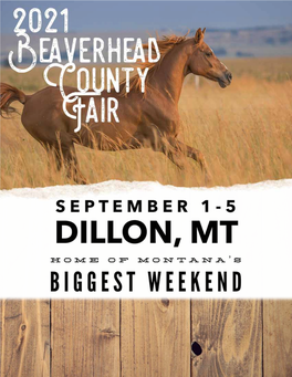 Beaverhead County Fair Board Welcomes You to the 2021 Beaverhead County Fair