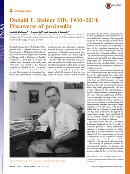 Discoverer of Proinsulin