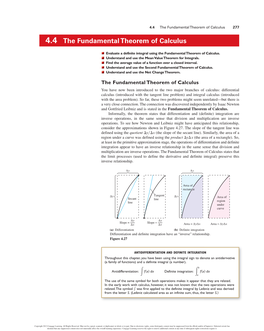 4.4 the Fundamental Theorem of Calculus 277