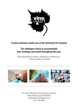 A Warm Welcome Awaits You at the University of Liverpool