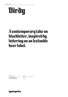 A Contemporary Take on Blackletter, Inspired by Lettering on an Icelandic Beer Label