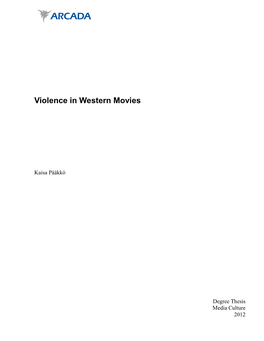 Violence in Western Movies