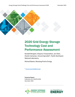 2020 Grid Energy Storage Technology Cost and Performance Assessment