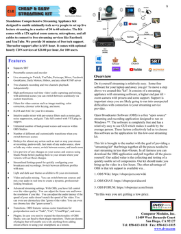 Cheap & Easy Streaming Kit Datasheet