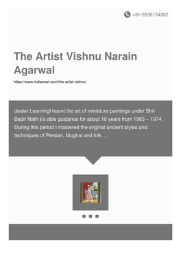 The Artist Vishnu Narain Agarwal