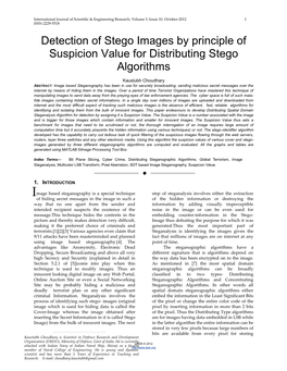 Detection of Stego Images by Principle of Suspicion Value for Distributing Stego Algorithms