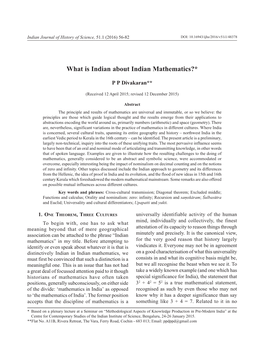 What Is Indian About Indian Mathematics?*