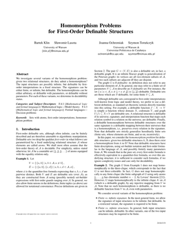 Homomorphism Problems for First-Order Definable Structures