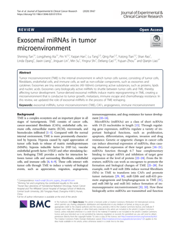 Exosomal Mirnas in Tumor Microenvironment
