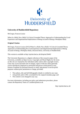 University of Huddersfield Repository