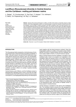 Lactifluus (Russulaceae) Diversity in Central America and the Caribbean: Melting Pot Between Realms