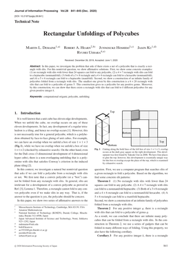 Rectangular Unfoldings of Polycubes