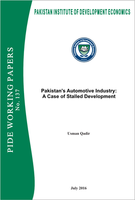 Pakistan's Automotive Industry: 3 N