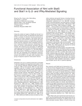 Functional Association of Nmi with Stat5 and Stat1 in IL-2- and IFN␥-Mediated Signaling