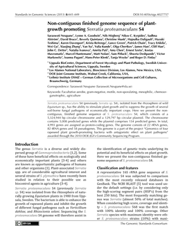 Serratia Proteamaculans S4 Saraswoti Neupane1, Lynne A