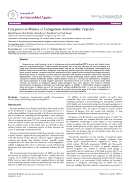 Ceragenins As Mimics of Endogenous Antimicrobial Peptides