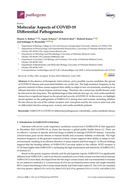 Molecular Aspects of COVID-19 Differential Pathogenesis