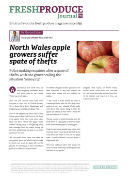 North Wales Apple Growers Suffer Spate of Thefts