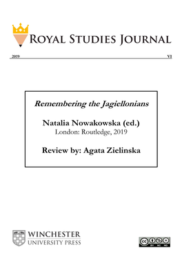 Remembering the Jagiellonians Natalia Nowakowska