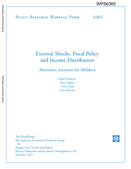 External Shocks, Fiscal Policy and Income Distribution: Alternative Scenarios for Moldova*
