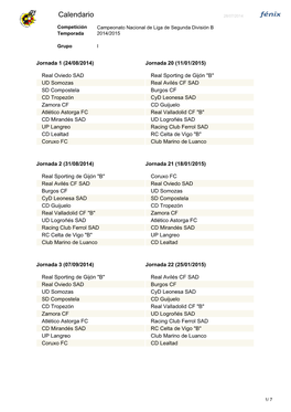 Calendario 28/07/2014