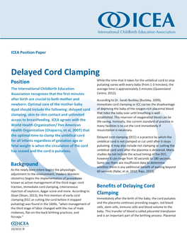 Delayed Cord Clamping