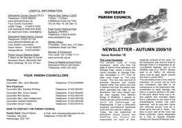 AUTUMN 2009/10 Member of Parliament Parish Council Meeting Dates Tom Levitt: Tel