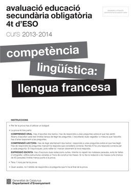 Llengua Francesa Lingüística: Competència