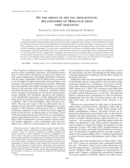 On the Origin of the Fig: Phylogenetic Relationships of Moraceae from Ndhf Sequences1