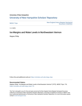 Ice Margins and Water Levels in Northwestern Vermon