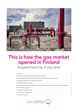 This Is How the Gas Market Opened in Finland Gasgrid Finland Oy, 17 June 2020