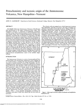 Petrochemistry and Tectonic Origin of the Ammonoosuc Volcanics, New Hampshire—Vermont