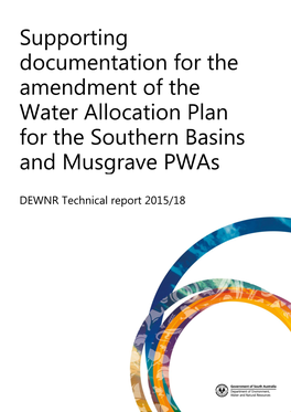 Amendment of the Water Allocation Plan for the Southern Basins and Musgrave Pwas