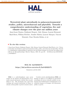 Terrestrial Plant Microfossils in Palaeoenvironmental Studies, Pollen, Microcharcoal and Phytolith