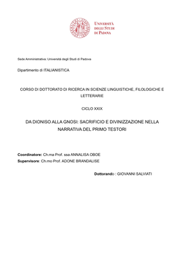 Documento PDF (Tesi Di Dottorato Su Giovanni