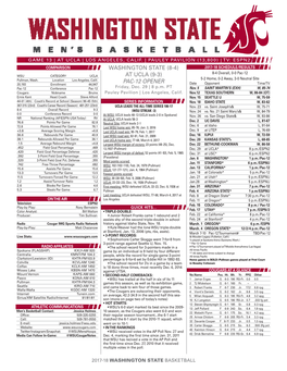 2013-14 Basketball Washington State (8-4) At