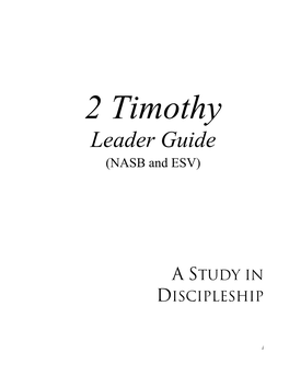 2 Timothy Leader Guide (NASB and ESV)