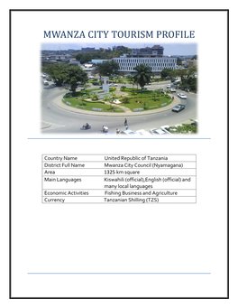 Mwanza City Tourism Profile
