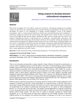 Using Corpora to Develop Learners' Collocational Competence