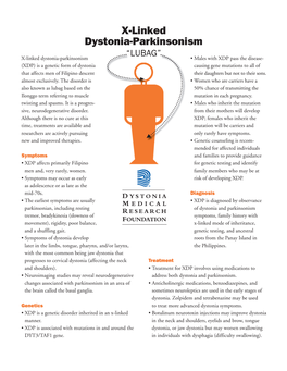 X-Linked Dystonia-Parkinsonism