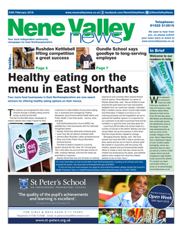 Healthy Eating on the Menu in East Northants
