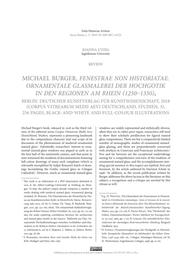 Michael Burger, Fenestrae Non Historiatae