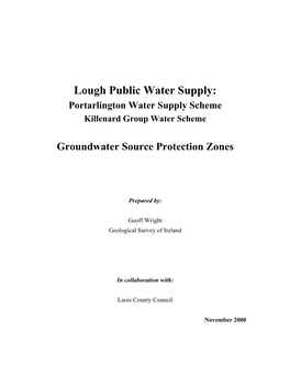 Lough Public Water Supply: Portarlington Water Supply Scheme Killenard Group Water Scheme