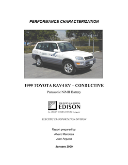 Performance Characterization 1999 Toyota RAV4 EV