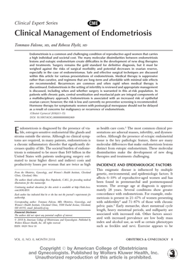 Clinical Management of Endometriosis